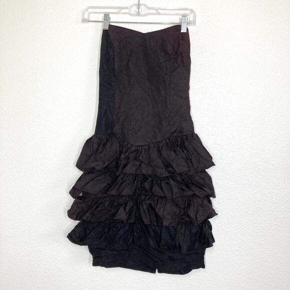 Vintage Young Lady New York Dress Womens Medium Ruffle Tiered Party USA 80s - Picture 1 of 13